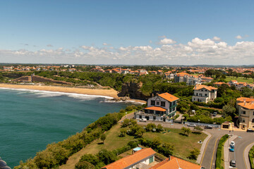 View from above over the countryside of Biarritz - obrazy, fototapety, plakaty