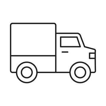 recommend clip art: Minitruck line icon. Monochrome illustration