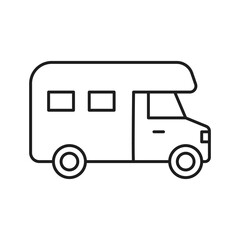 Recreational vehicle line icon. Monochrome illustration