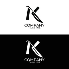k knife logo design and premium vector templates