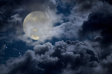 Obraz na płótnie Canvas Dramatic full moon night