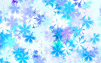 Light BLUE vector abstract backdrop with flowers.