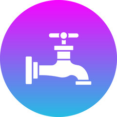 Faucet Gradient Circle Glyph Inverted Icon