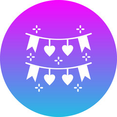 Garlands Gradient Circle Glyph Inverted Icon