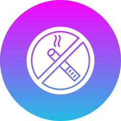 No Smoking Gradient Circle Glyph Inverted Icon