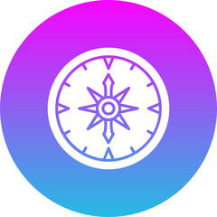 Fototapeta premium Compass Gradient Circle Glyph Inverted Icon