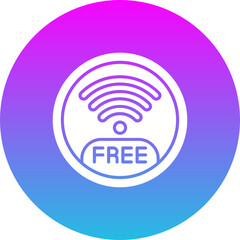 Free Wifi Gradient Circle Glyph Inverted Icon