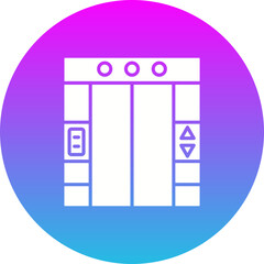 Elevator Gradient Circle Glyph Inverted Icon