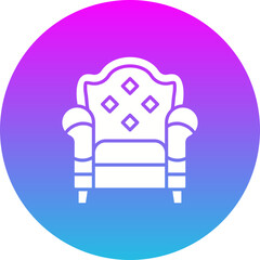 Armchair Gradient Circle Glyph Inverted Icon