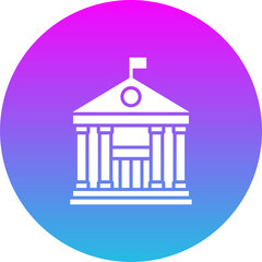 Government Building Gradient Circle Glyph Inverted Icon