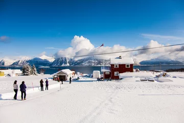 Fotobehang Winter in Lofoten Islands, Northern Norway © Alberto Gonzalez 