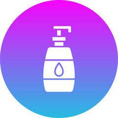 Soap Bottle Gradient Circle Glyph Inverted Icon