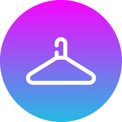 Clothes Hanger Gradient Circle Glyph Inverted Icon