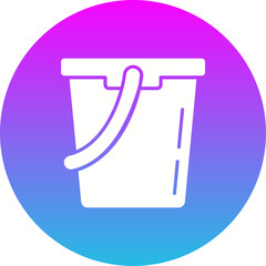 Water Bucket Gradient Circle Glyph Inverted Icon