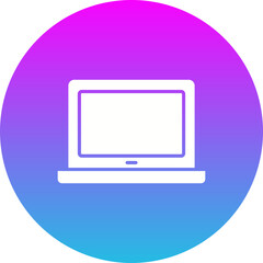 Laptop Gradient Circle Glyph Inverted Icon