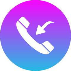 Incoming Call Gradient Circle Glyph Inverted Icon