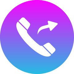 Outgoing Call Gradient Circle Glyph Inverted Icon
