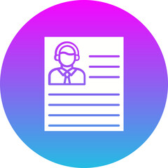 Resume Gradient Circle Glyph Inverted Icon