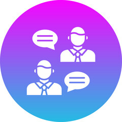 Conversation Gradient Circle Glyph Inverted Icon