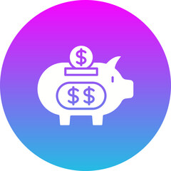 Save Money Gradient Circle Glyph Inverted Icon