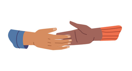 Handshake gesture, isolated people business partners or friends shaking hands. Communication and greeting, symbol of agreement and success. Vector in flat style