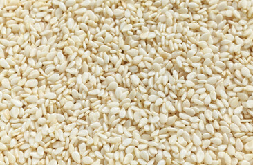 Close up picture of sesame seeds, selective focus.