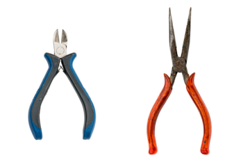 Bent needle nose pliers and a side cutter