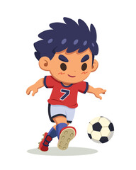 Cute style soccer player cartoon illustration
