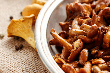 Roasted mushroom on a plate.