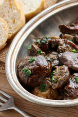 Roasted mushroom on a plate.