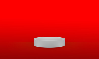 podium silver grey on red white gradient background