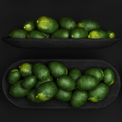  fruits in a bowl of green limes 