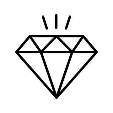 Brilliant, diamond line icon color editable