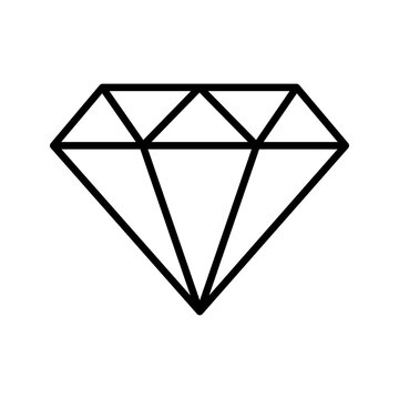 Brilliant, diamond line icon color editable