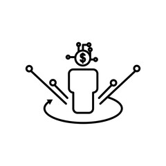 People line icon illustration with dollar. icon related to fintech. Line icon style. Simple design editable