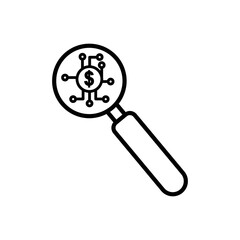 Search line icon illustration with dollar. icon related to fintech. Line icon style. Simple design editable