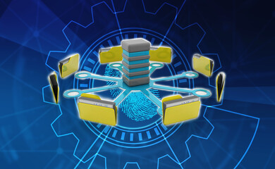 3d illustration of Data sharing concept