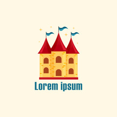 Castle vector illustration, castle logo simple