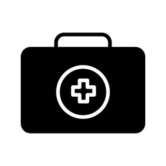 First aid kit line icon, emergency and medical bag color editable