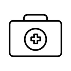 Obraz premium First aid kit line icon, emergency and medical bag color editable