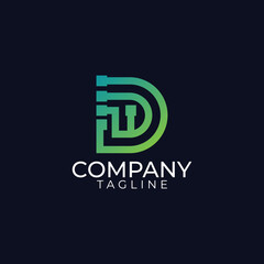 d tech logo design and premium vector templates