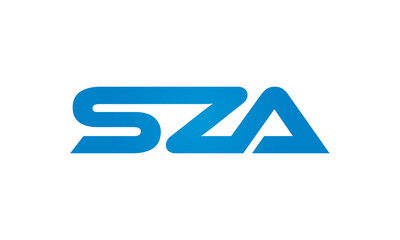 SZA monogram linked letters, creative typography logo icon - obrazy, fototapety, plakaty