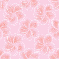 Seamless fabric of  floral Line Pattern Vector, like ornament vector. Suit for package design, wallpaper, fashion print.