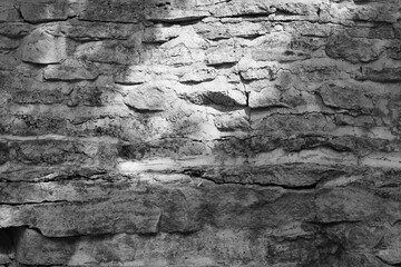 old stone texture in black and white monochrome