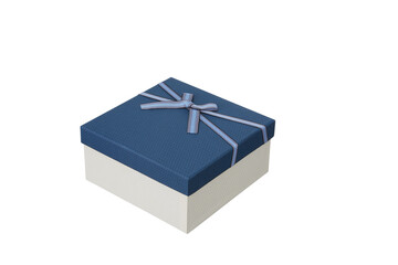 Blue Gift Box Isolated on White