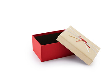 Red Gift Box Isolated on White Background