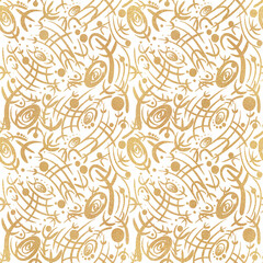 Abstract seamless pattern. Golden glitter on transparent background. (pattern: sp03b)