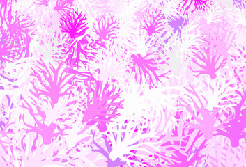 Fototapeta na wymiar Light Pink vector doodle pattern with branches.