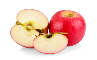 pink lady apples isolated on white background.