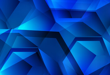 Light BLUE vector texture with poly style with cubes.